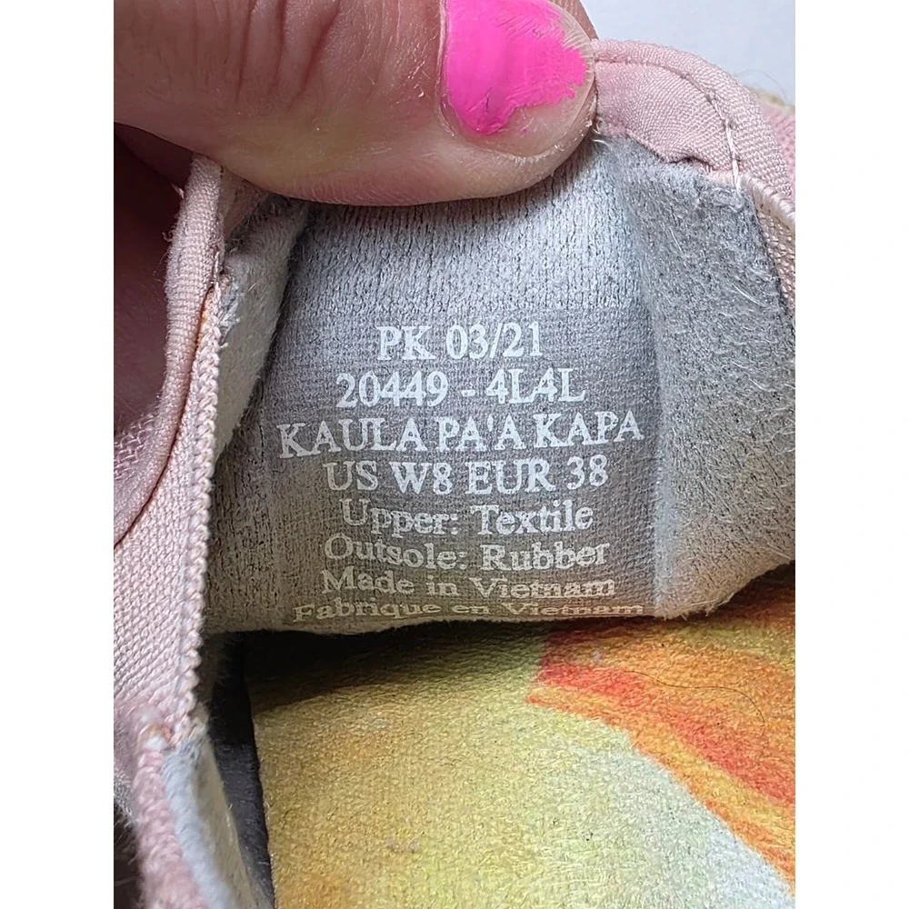 Olukai Kaula Pa'a Kapa Pink Espadrille Slip On Shoes 20449-4L4L‎ Womens 8 A3